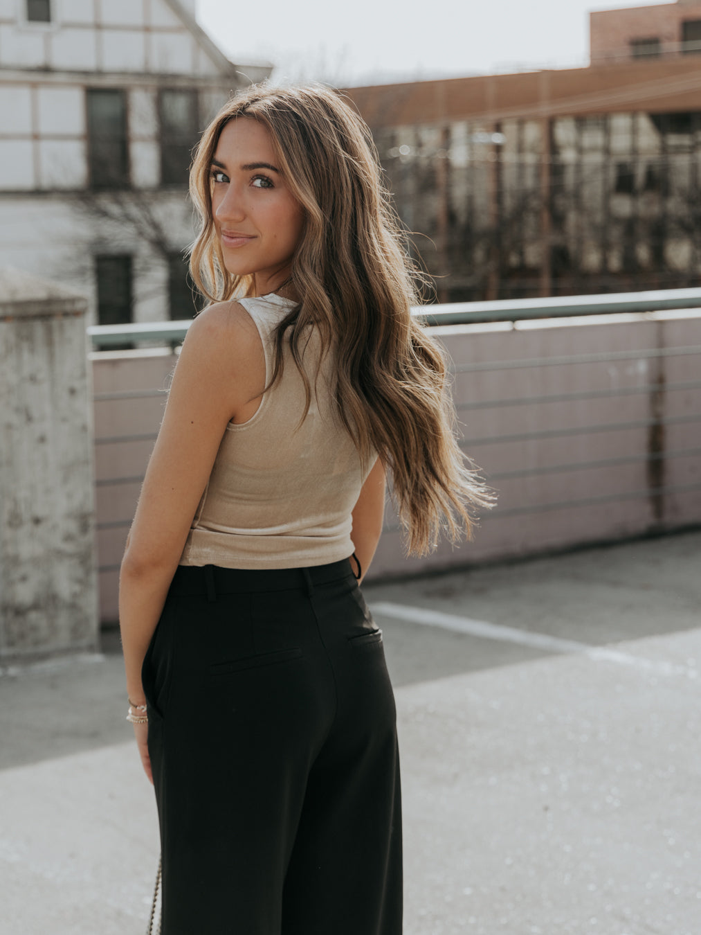 Sadie Velvet Boat Neck Sleeveless Knit Top