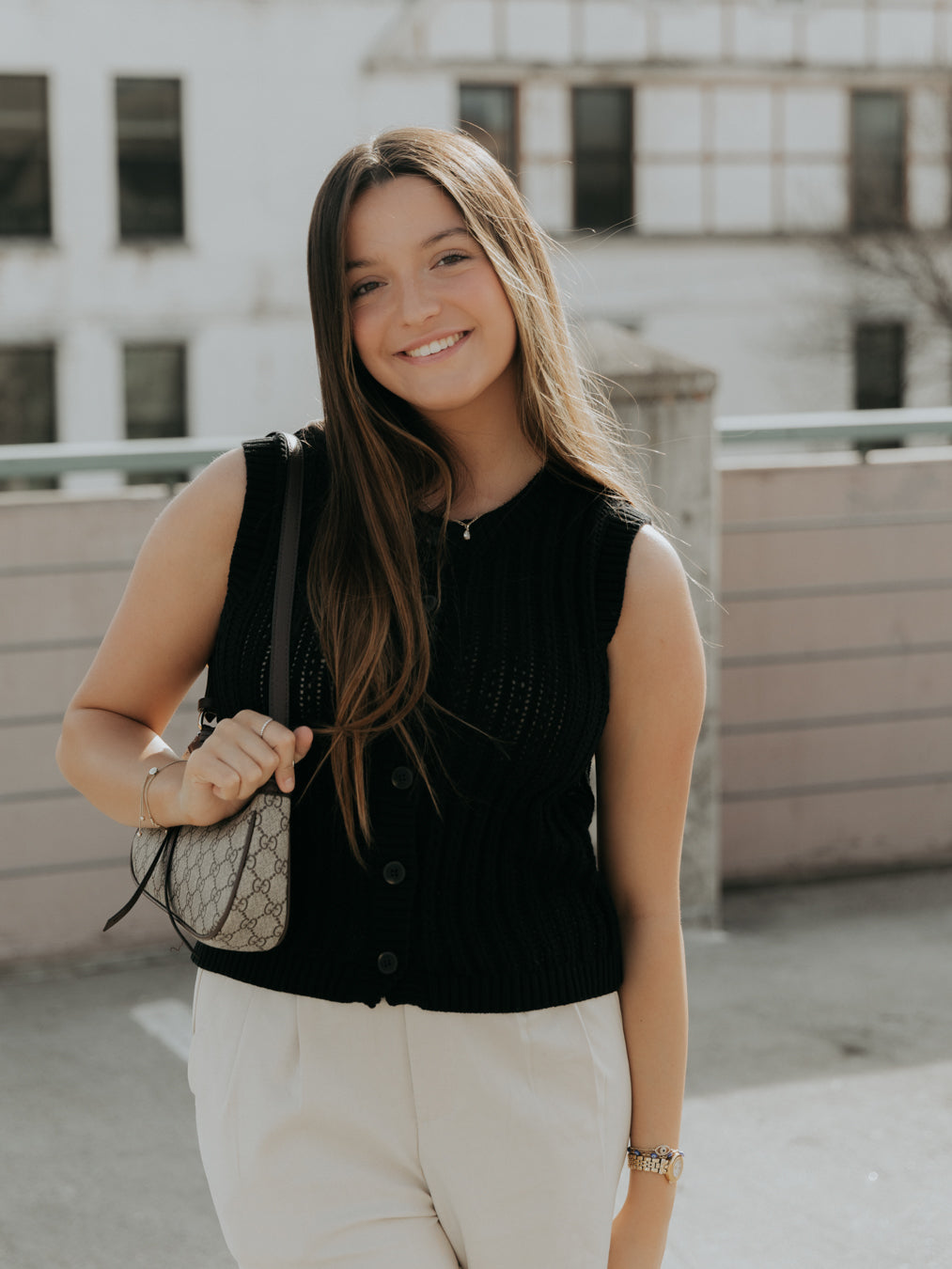 Bentley Button Down Sleeveless Knit Cardigan