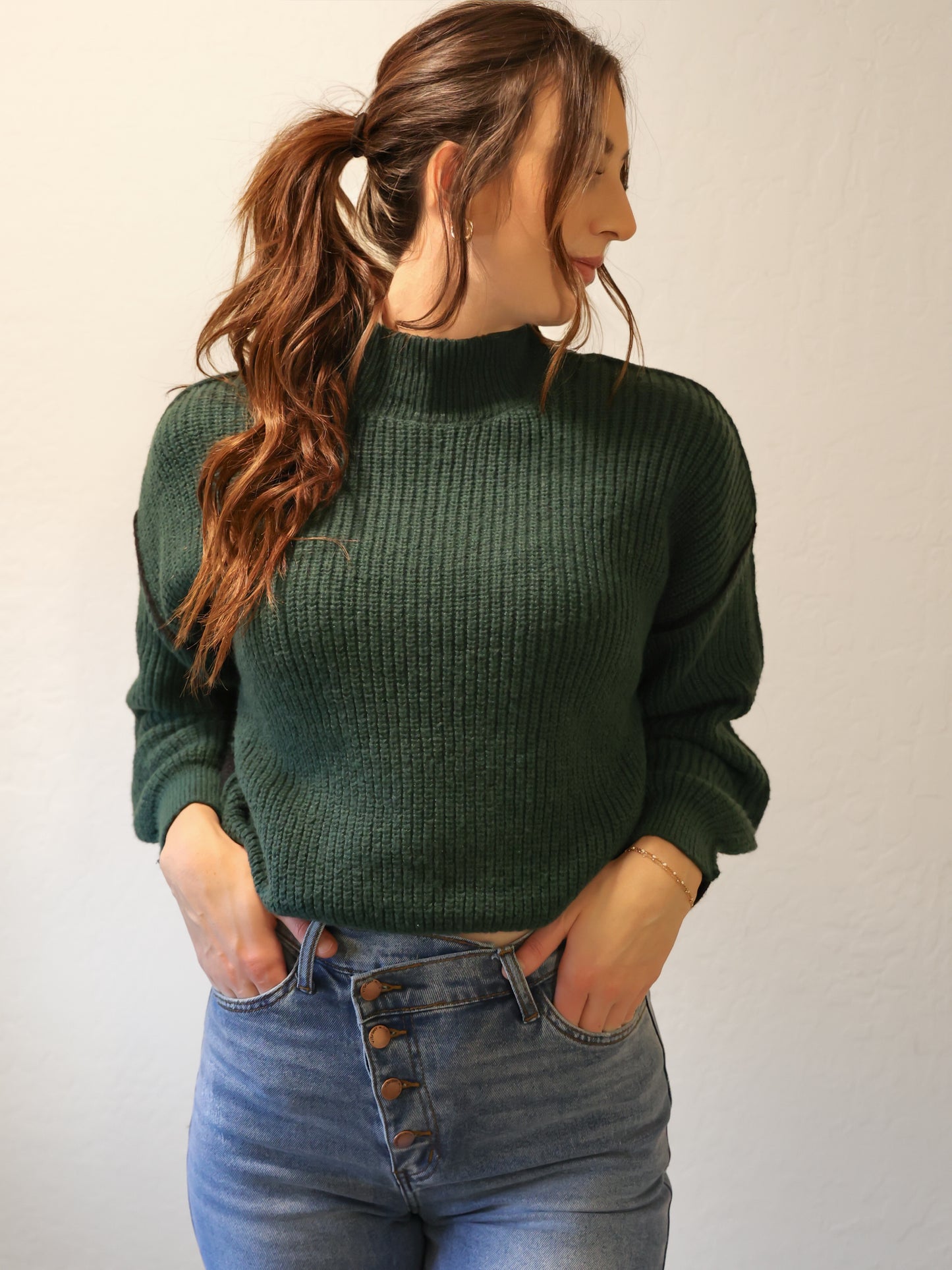 Straight Forward Colorblock Sweater