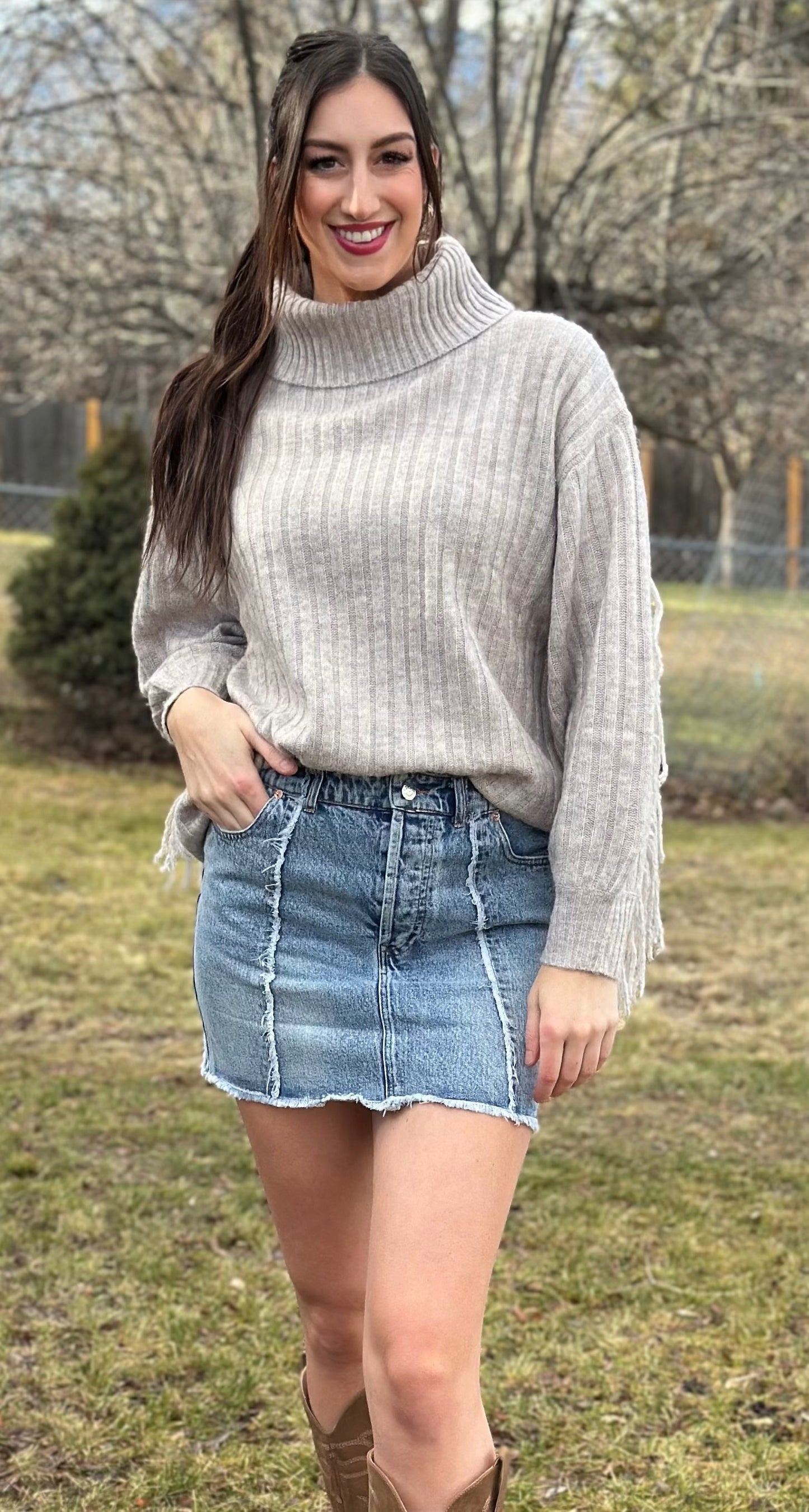 Eleanore Mini Denim Skirt