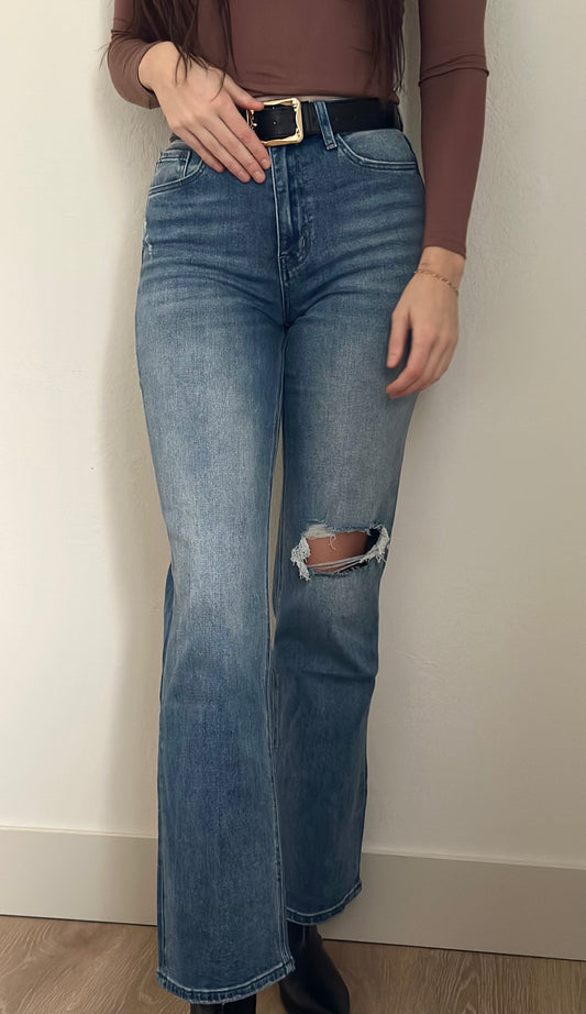 90's Vintage Super High Rise Flare Jeans